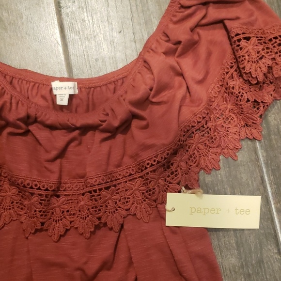 Paper + Tee Off The Shoulder Womens Shirt - Picture 4 of 4